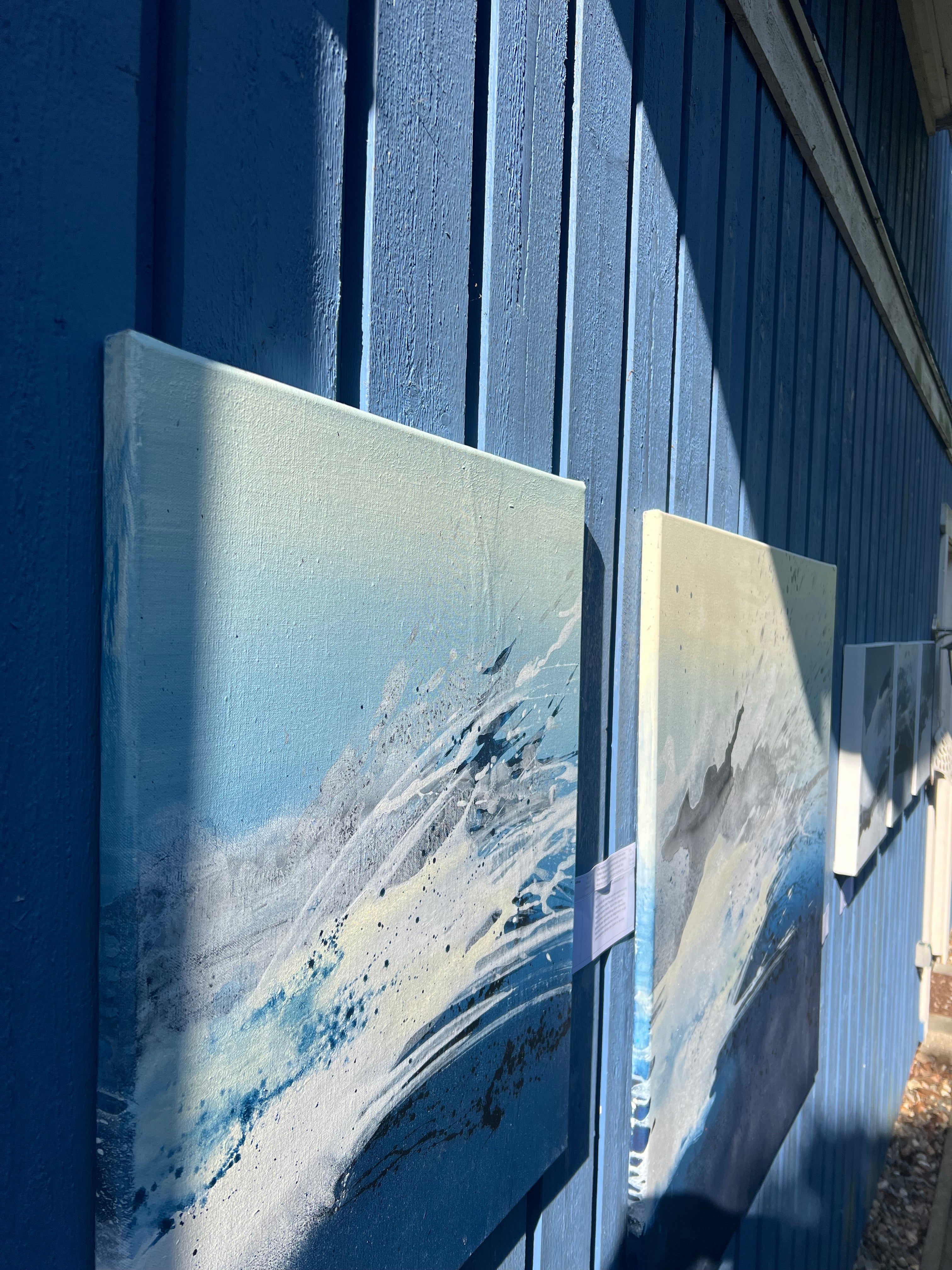 Abstrakte Acryl Kunst blau Susanne Linke