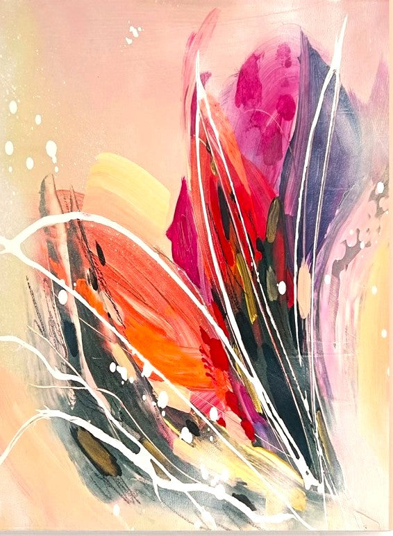 BluetengeheimnisI-Mixmediaoncanvas-40x50-SusanneLinke Kunst auf Leinwand 