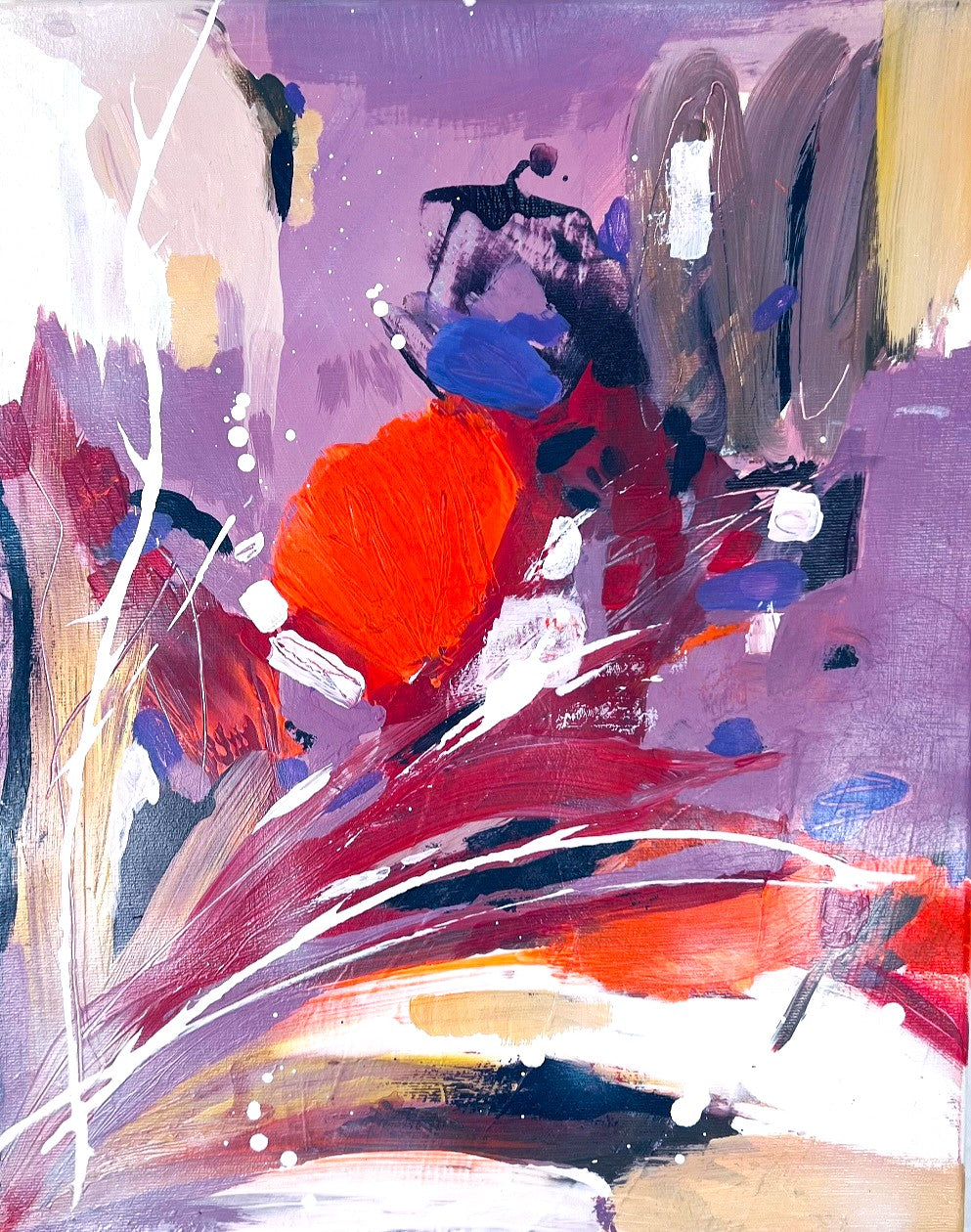 BluetengeheimnisII-Mixmediaoncanvas-40x50-SusanneLinke Kunst aus Acylfarbe auf Leinwand