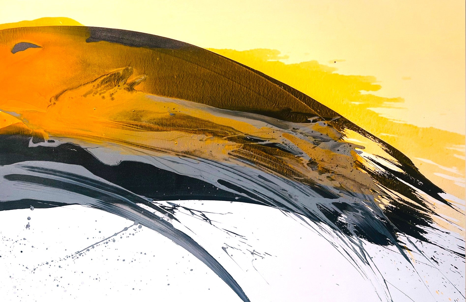 Eternity-Acryliconcanvas-80x120-SusanneLinke Kunstwerk in Gelbtönen
