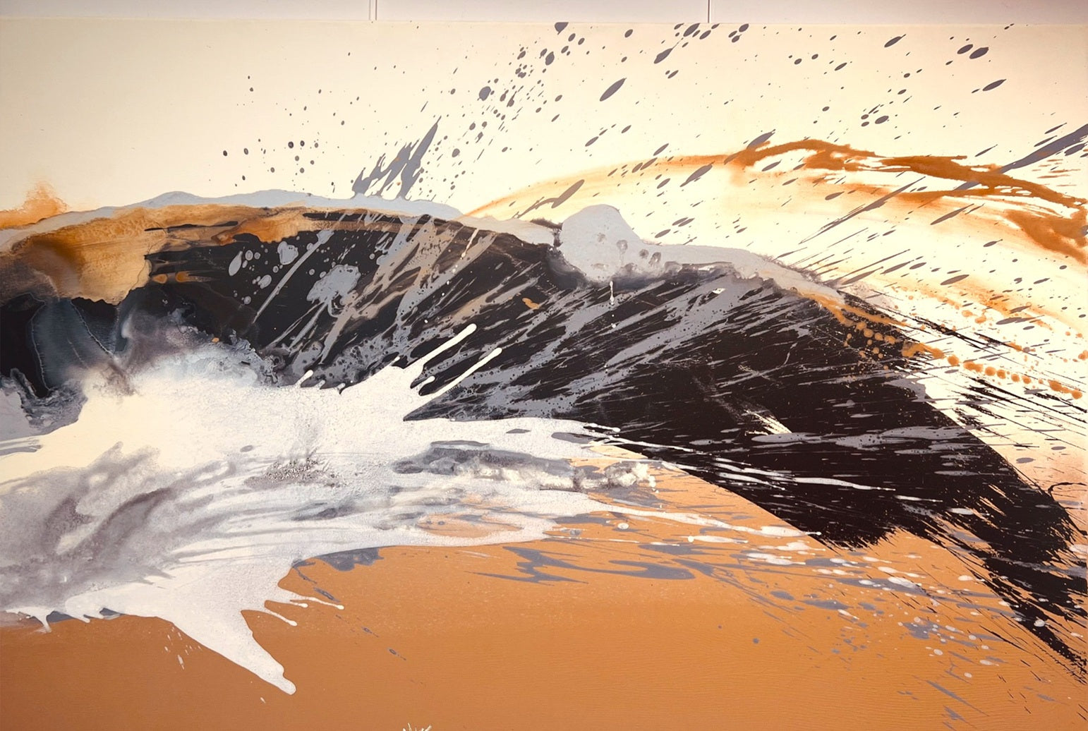 FlussdesLebens-Acryliconcanvas-100x150-SusanneLinke Erdtöne auf Leinwand