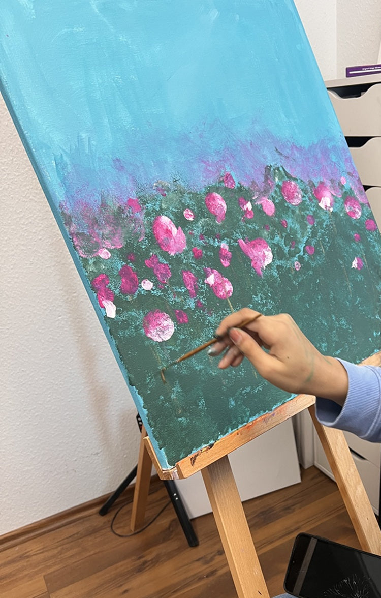 Kreativ-Workshop-Acryl-SusanneLinke Malerei auf Leinwand