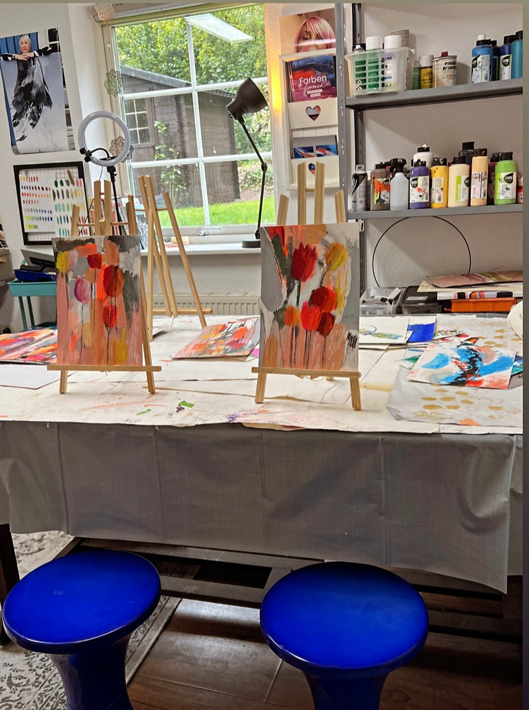 Kreativ-Workshop-Atelier-SusanneLinke Acrylmalerei auf Leinwand 