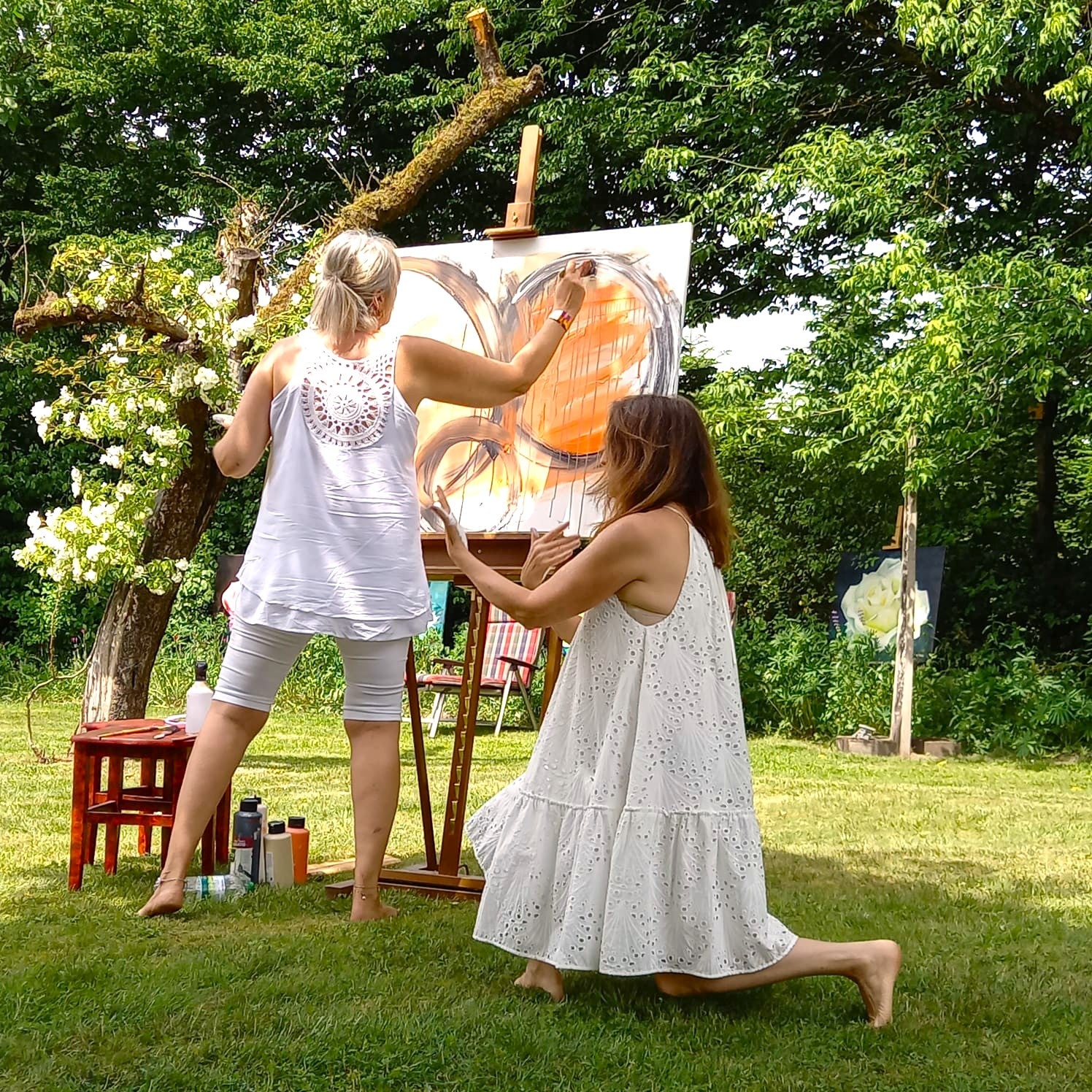 Livemalen_und_Tanz-Kultursommer_Harburg-Jesteburg-Susanne_Linke Kunst auf Leinwand