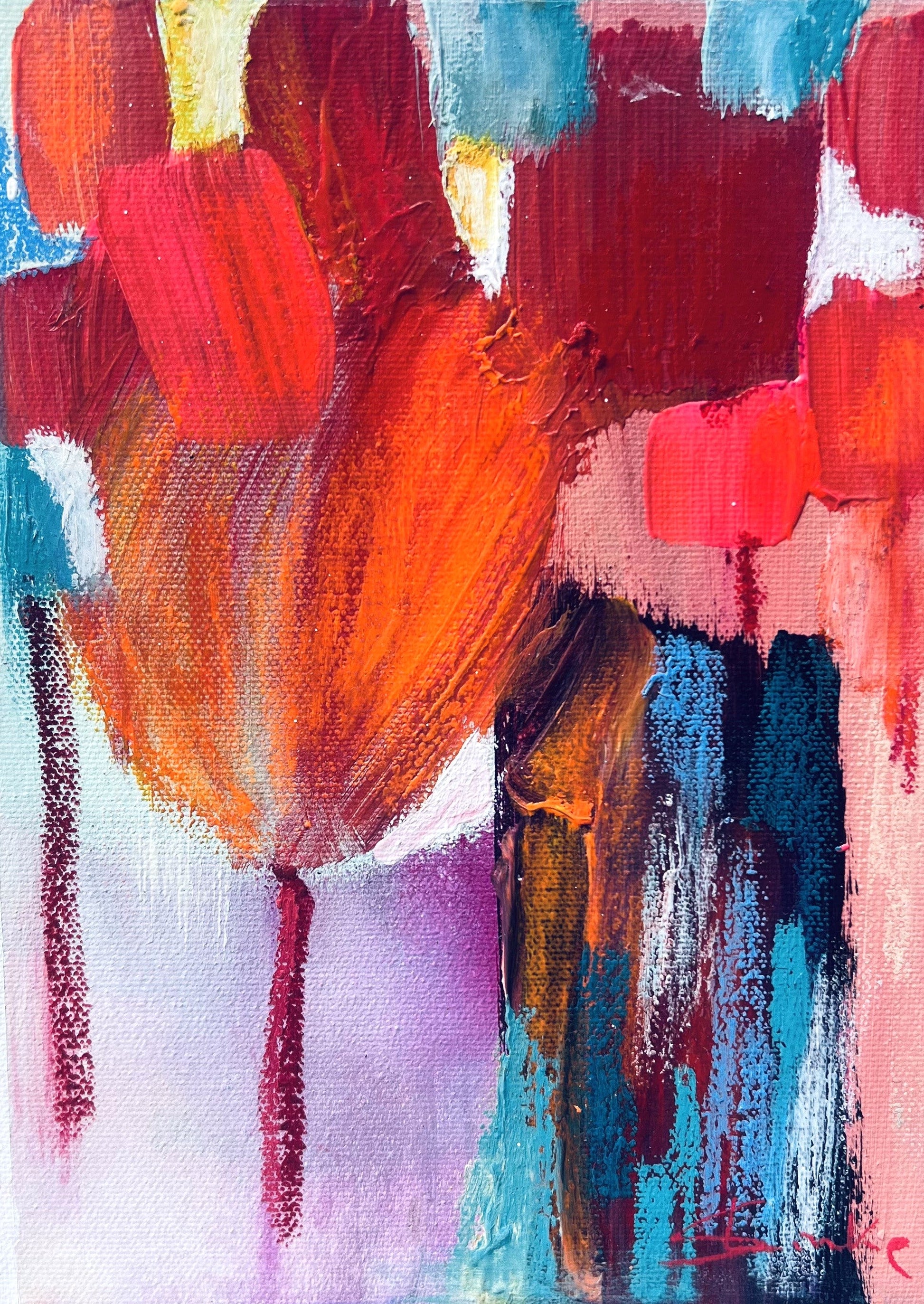 MywonderfulgardenI-Mixmedia-18x24cm-SusanneLinke Bunte Kunst auf Leinwand