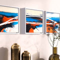 Soulfulautumn-Acryliconcanvas-3x20x20-SusanneLinke Kunstserie Acryl auf Leinwand blau, orange und beige