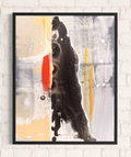 WalkthroughBarcelonaIII-Acryliconcanvas-24x30cm-SusanneLinke abstrakte Kunst auf Leinwand in orange, rot und schwarz